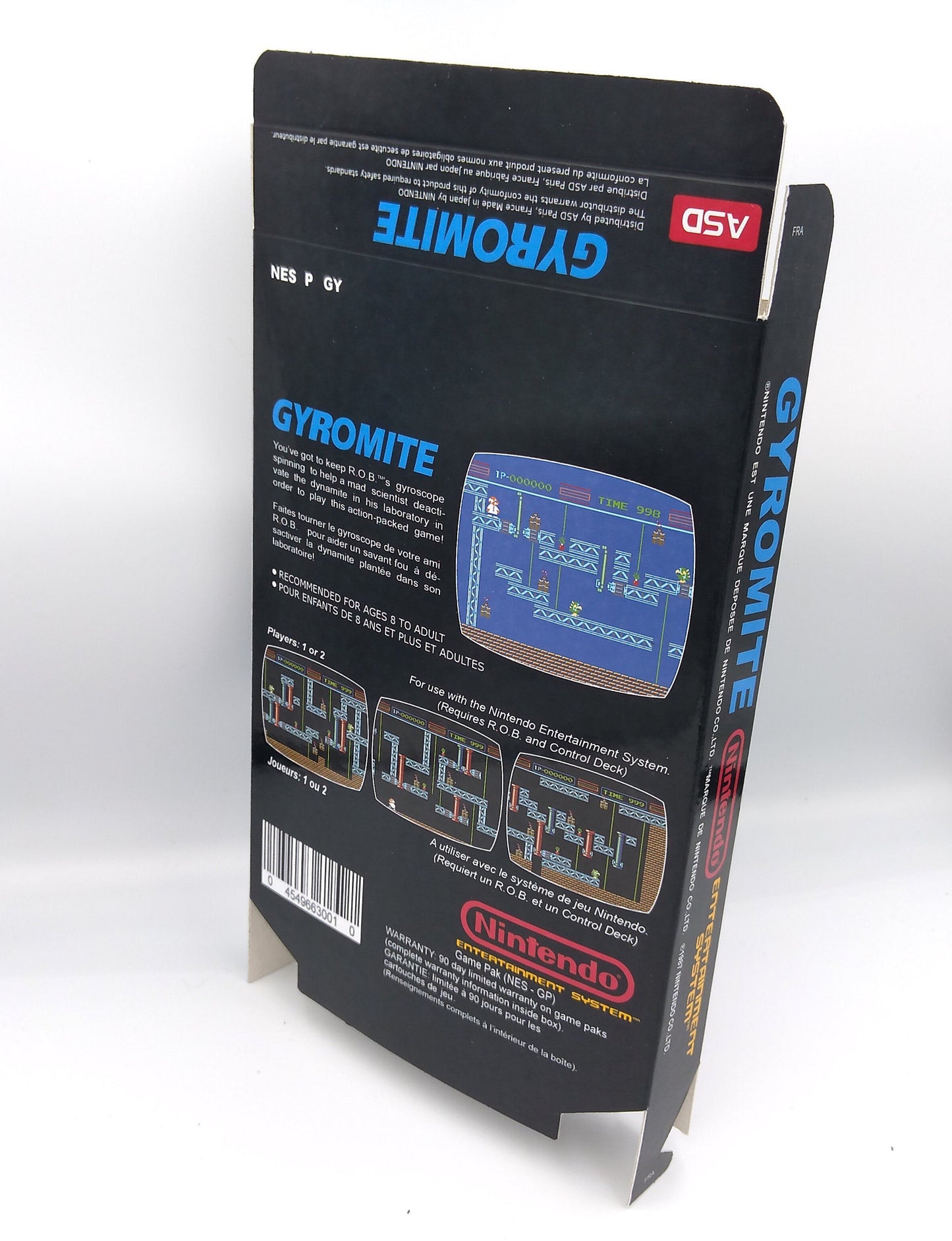 Gyromite - game box reproduction for Nintendo Entertainment System - PAL or NTSC - NES - thick cardboard - Top quality !