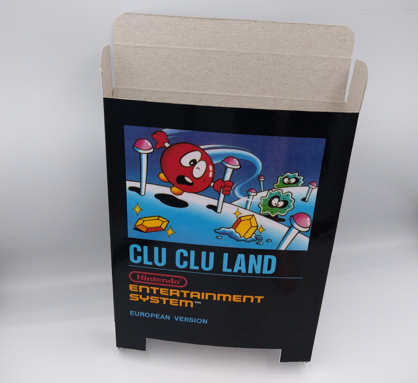 Clu Clu Land - NES - box replacement only - thick cardboard as in the original.