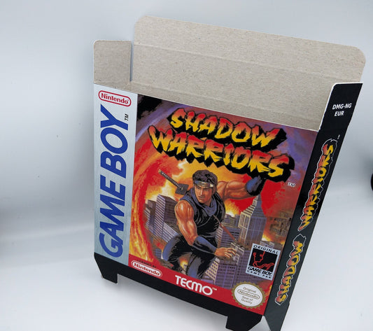 Ninja Gaiden /Shadow Warriors - box with inner tray option - Game Boy/ GB - PAL or NTSC. thick cardboard. Top Quality !!