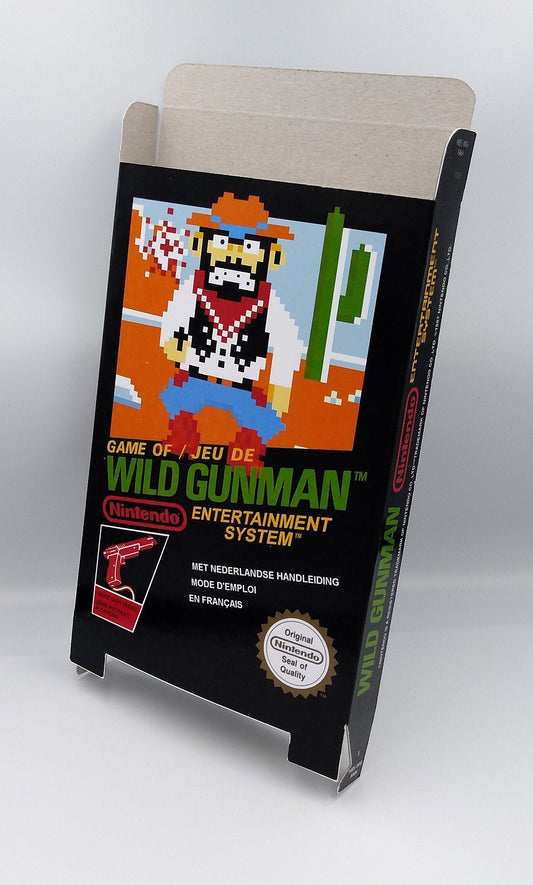 Wild Gunman - Box Replacement, Dust Cover, Block - NES - PAL or Ntsc - Thick cardboard. HQ !!