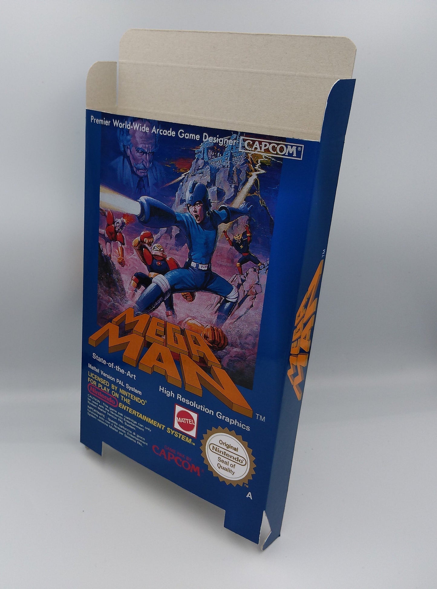 Mega Man - NES - box replacement only - NTSC or PAL -  thick cardboard as in the original. Top Quality !