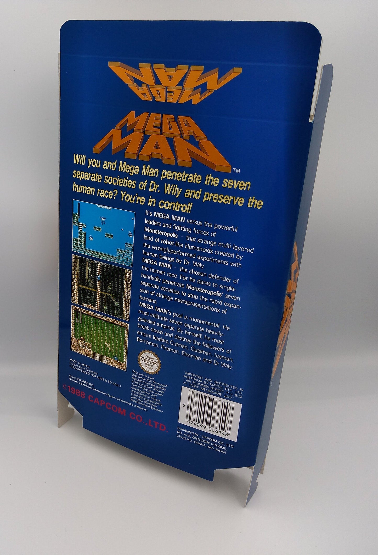 Mega Man - NES - box replacement only - NTSC or PAL -  thick cardboard as in the original. Top Quality !