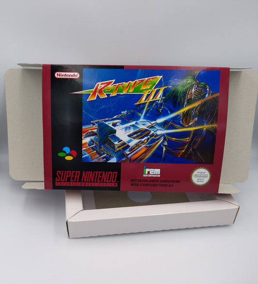 R-Type III The Third Lightning - PAL or Ntsc -box with inner tray option - SNES - thick cardboard as in the original. Top Quality !