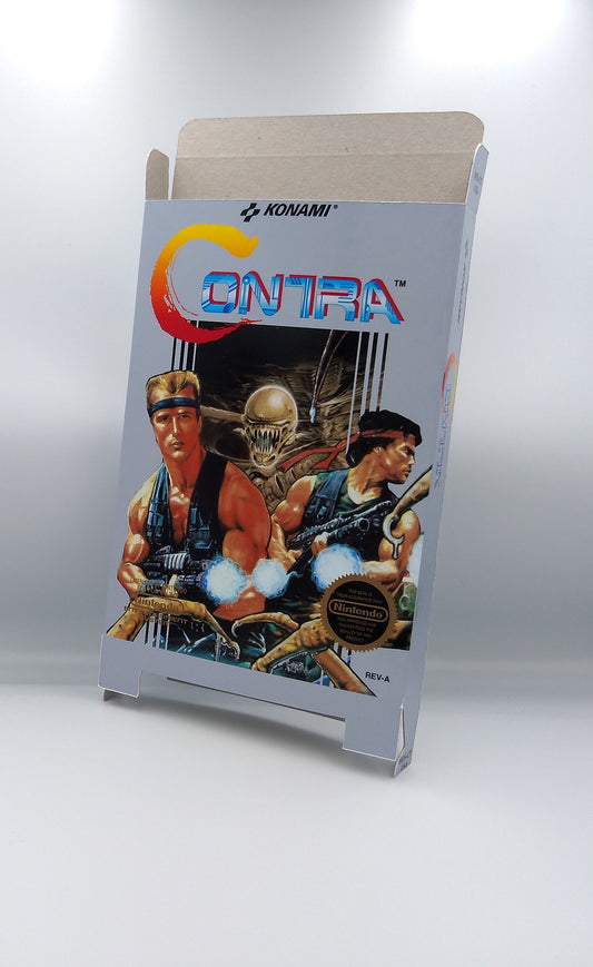 Contra/ Probotector - Box Replacement, Dust Cover, Block - NES - NTSC or PAL - box replacement only - thick cardboard as in the original. Top Quality !