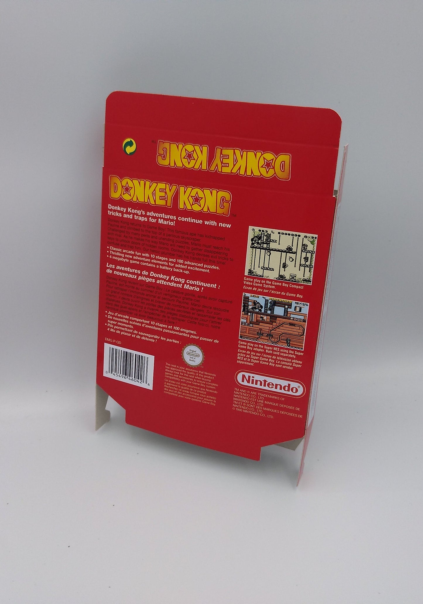 Donkey Kong - box with inner tray option - Game Boy/ GB - NTSC or PAL - thick cardboard. Top Quality !!