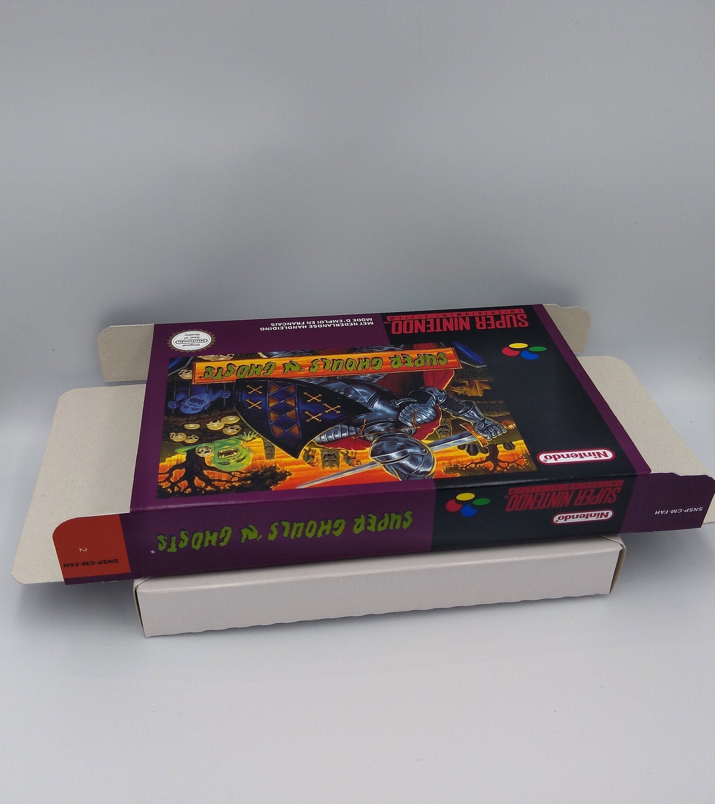 Super Ghouls 'n Ghosts - box with inner tray option - PAL or NTSC - SNES - thick cardboard as in the original. Top Quality !!