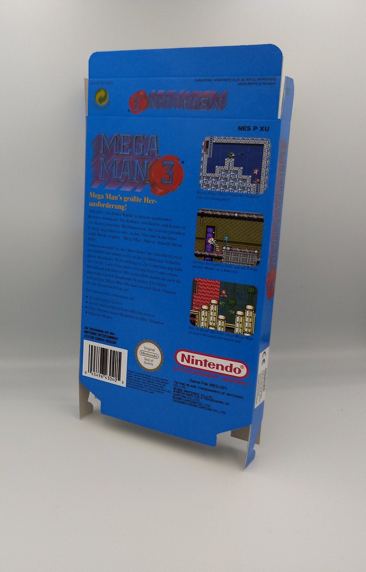 Mega Man 3 - PAL or NTSC - NES - box replacement only - thick cardboard as in the original. Top Quality !!