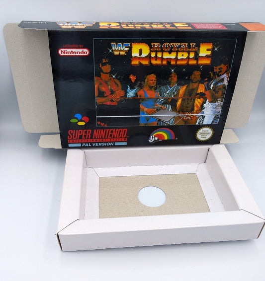 WWF Royal Rumble -  PAL - box with inner tray option - SNES - thick cardboard as in the original. Top Quality !