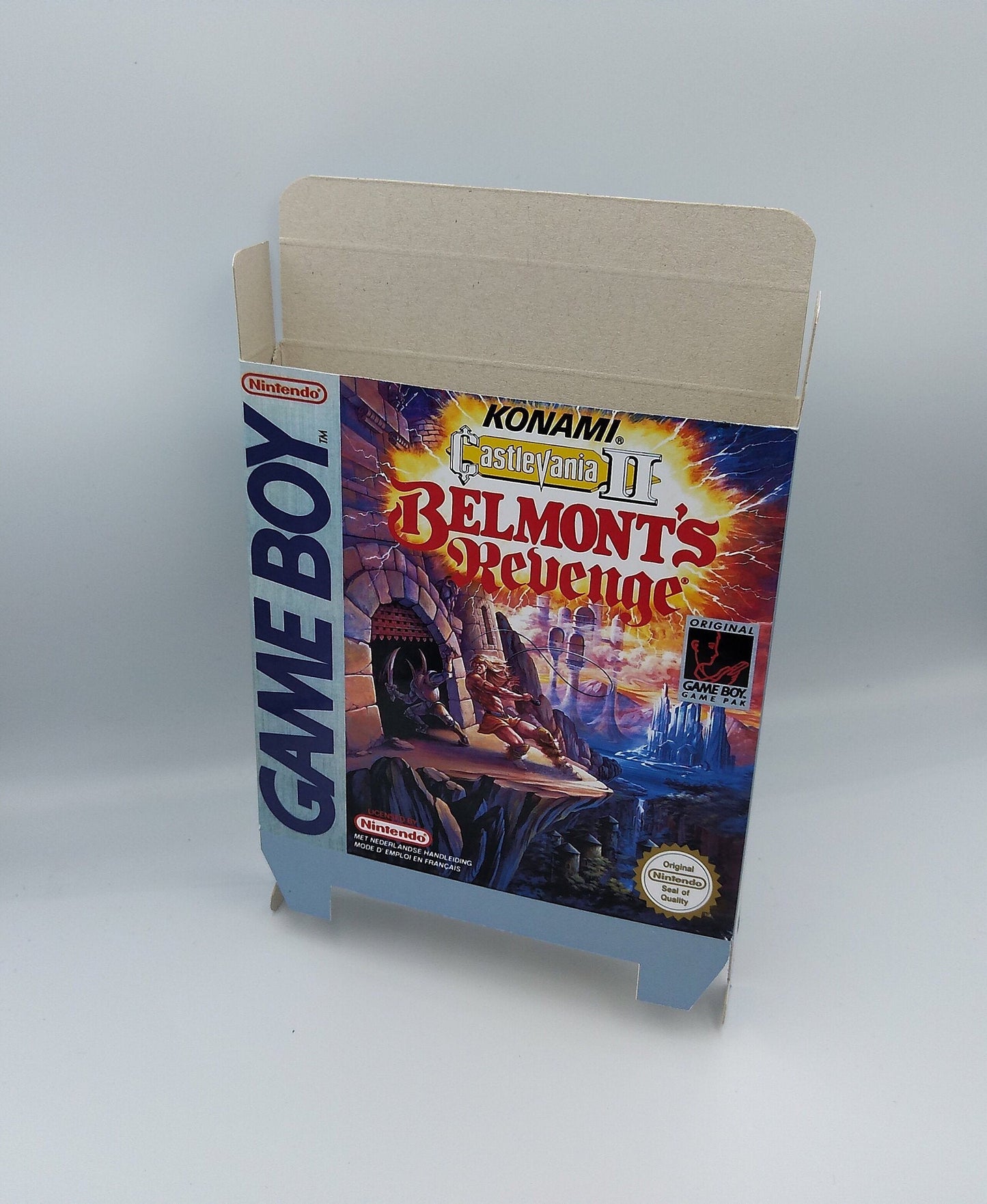 Castlevania II: Belmont's Revange - box with inner tray option - Gameboy- thick cardboard. PAL or NTSC. Top Quality !!