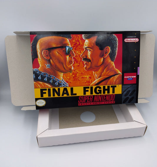 Final Fight - box with inner tray option - NTSC or PAL - Super Nintendo/ SNES - thick cardboard. Top Quality !