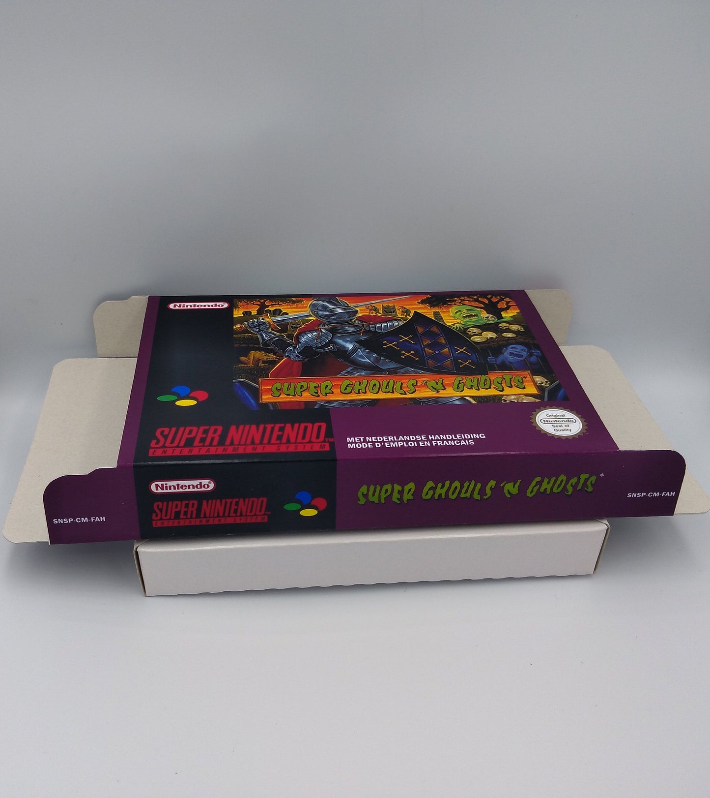 Super Ghouls 'n Ghosts - box with inner tray option - PAL or NTSC - SNES - thick cardboard as in the original. Top Quality !!