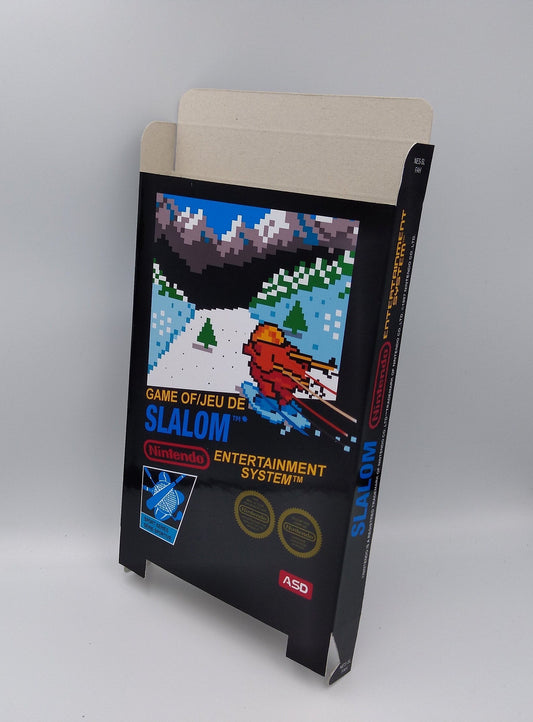 Slalom game - Box Replacement, Dust Cover, Block - PAL - NES - box replacement only - thick cardboard as in the original. Top Quality !