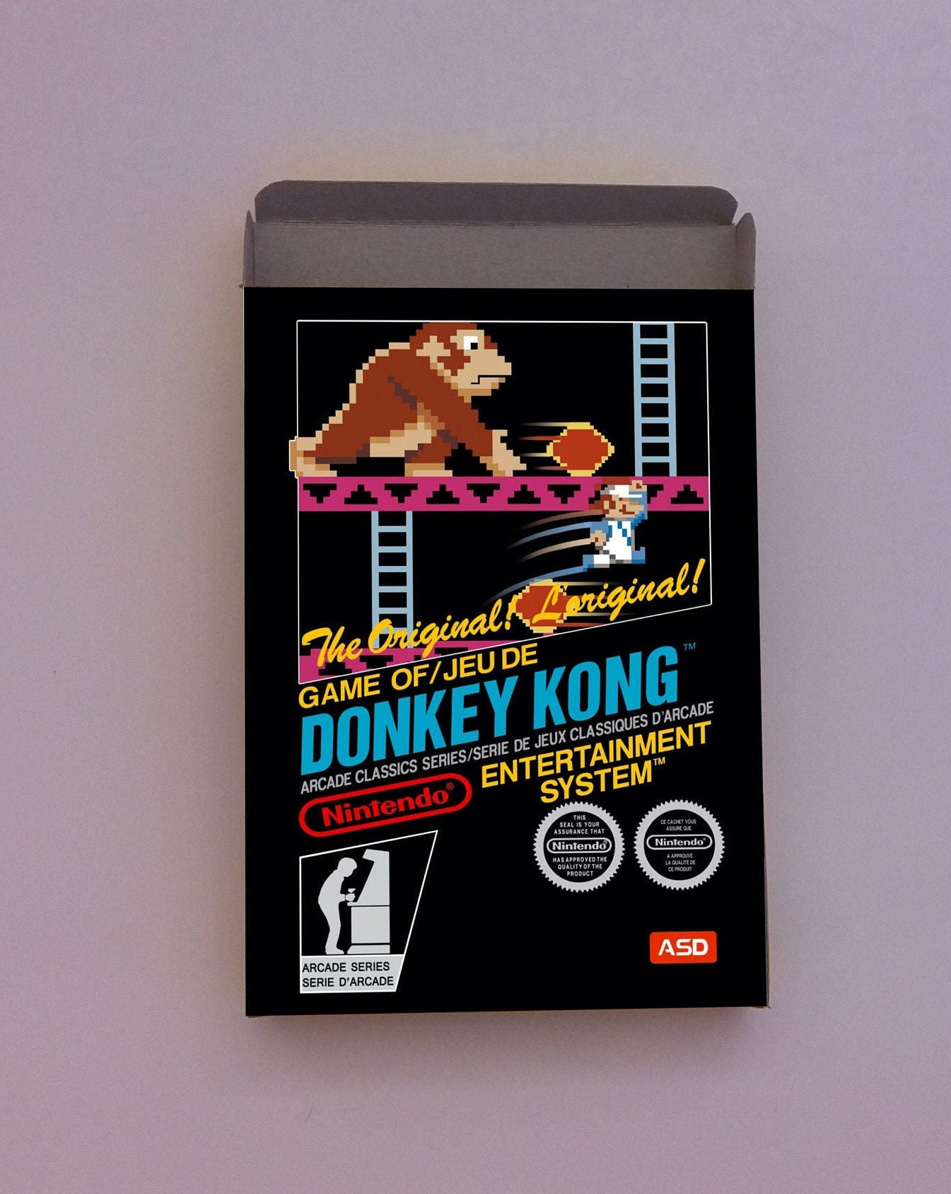 Donkey Kong - Box Replacement, Dust Cover, Block - PAL - NES - box replacement only - thick cardboard as in the original. Top Quality !