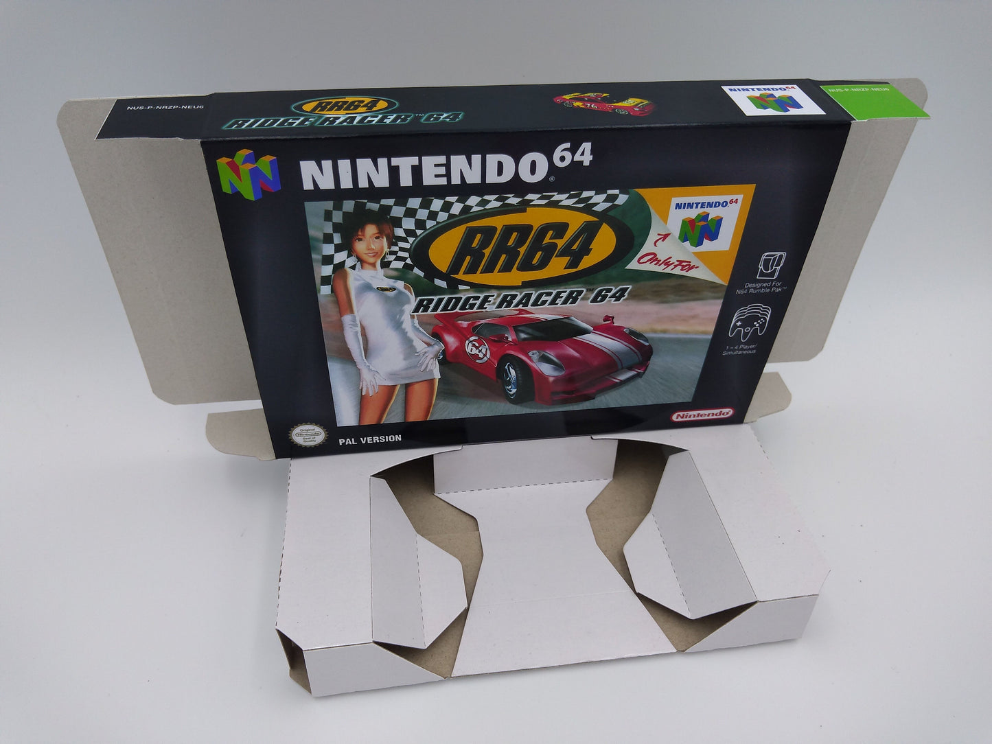 Ridge Racer 64 - box with inner tray option - NTSC or PAL - Nintendo 64 - thick cardboard. Top Quality !!