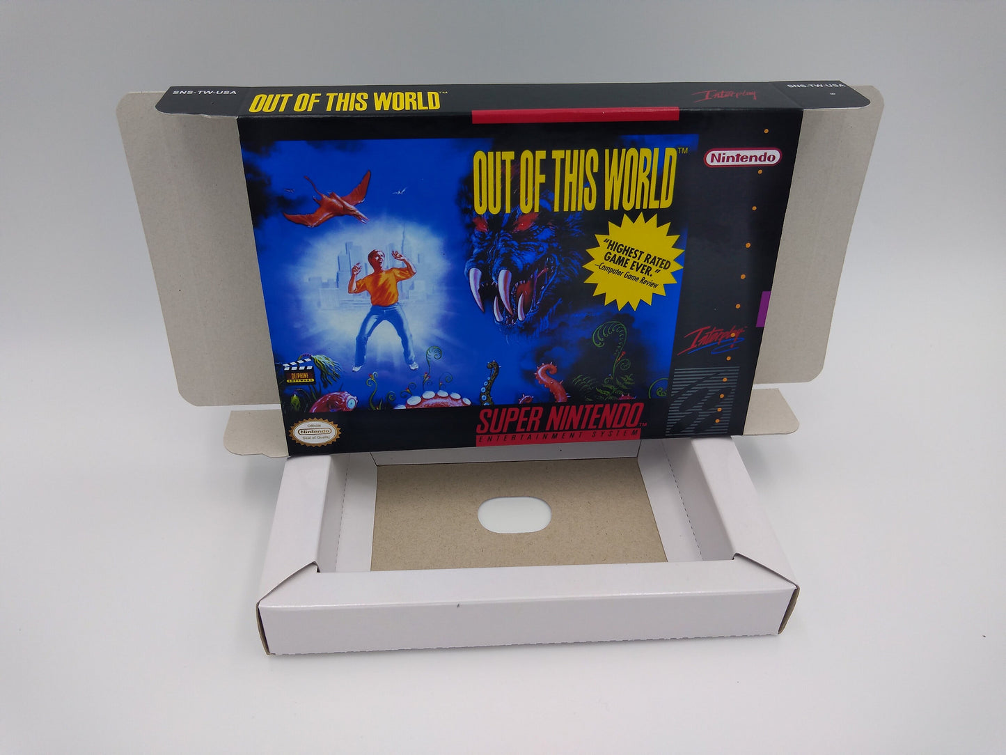 Another World - PAL or NTSC - box with inner tray option - SNES - thick cardboard as in the original. Top Quality !!