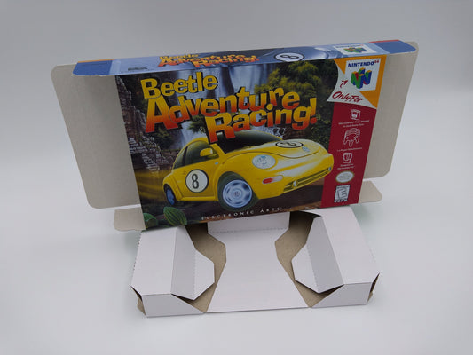 Beetle Adventure Racing - box with inner tray option - NTSC, PAL or Australian PAL - Nintendo 64/ N64 - thick cardboard as in the original.