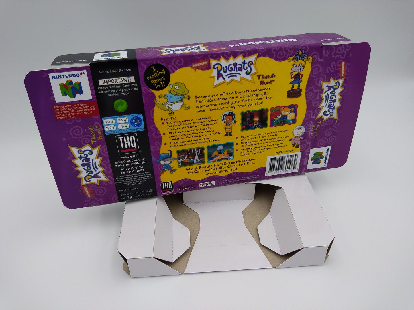 Rugrats Treasure Hunt - box with inner tray option - PAL or Australian PAL - Nintendo 64 - thick cardboard. Top Quality !!