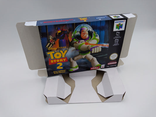 Toy Story 2  - box with inner tray option - NTSC, PAL or Australian PAL - Nintendo 64 - thick cardboard. Top Quality !!