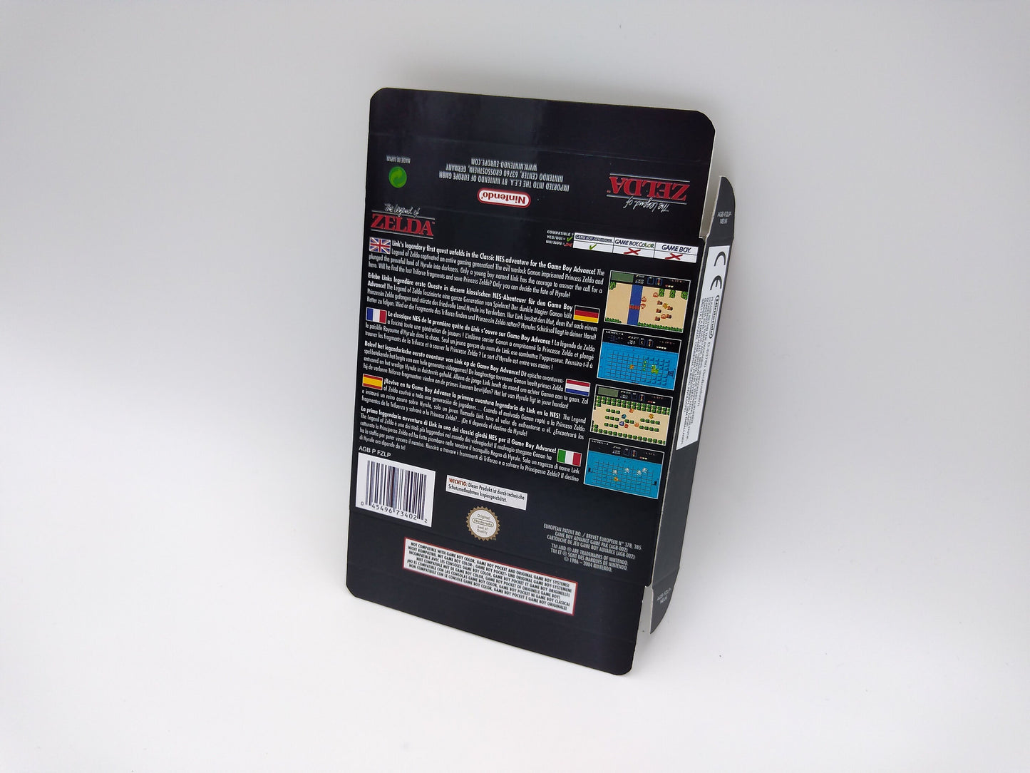 The Legend of Zelda NES Classic Collection - GameBoy Advance - box with inner tray option - thick cardboard. Top Quality !!