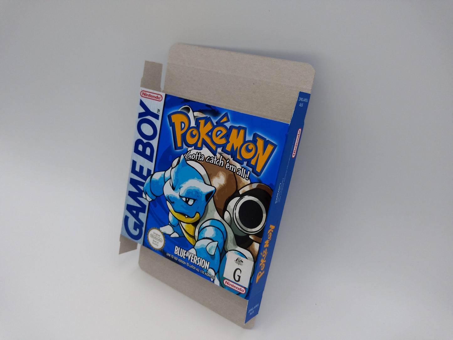 Pokemon Blue - Replacement Box, Manual, Tray - NTSC, PAL or Australian Pal - Game Boy/ GB - thick cardboard. Top Quality !!