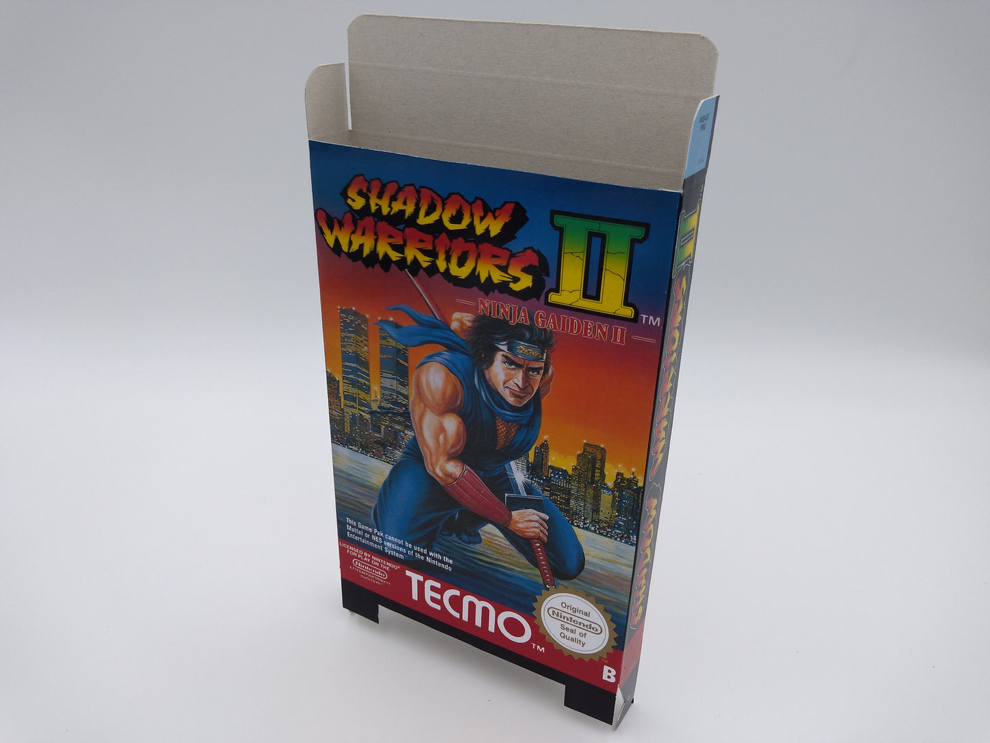 Shadow Warriors 2/ Ninja Gaiden 2 - Box only - NES - thick cardboard as in the original. NTSC or PAL. Top Quality !