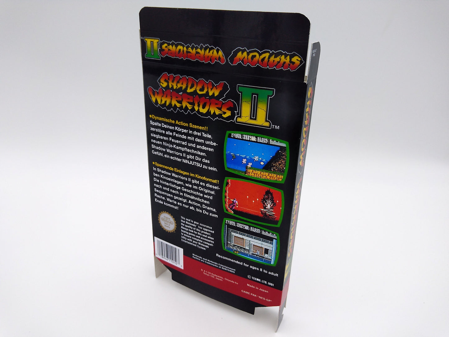 Shadow Warriors 2/ Ninja Gaiden 2 - Box only - NES - thick cardboard as in the original. NTSC or PAL. Top Quality !