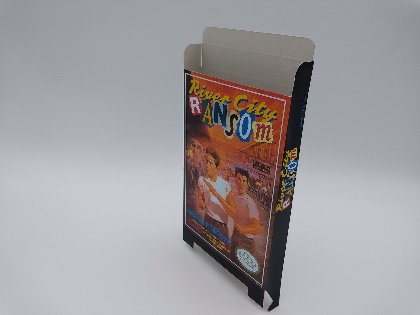 River City Ransom/ Street Gangs - Box Replacement, Dust Cover, Block - NTSC or PAL - NES - thick cardboard as in the original. Top Quality !