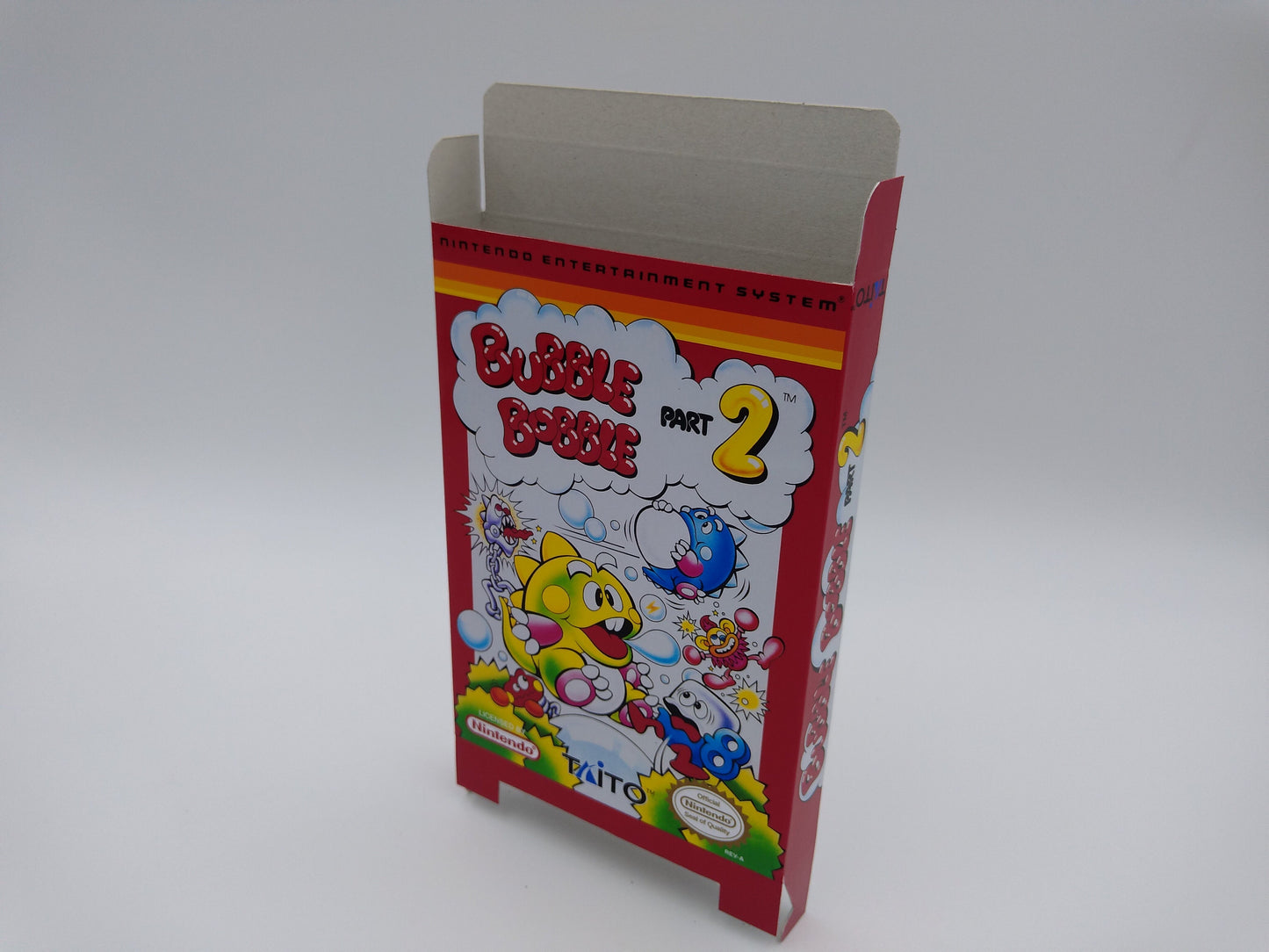 Bubble Bobble: Part 2 - Box Replacement, Dust Cover, Block - NES - thick cardboard as in the original. Top Quality !