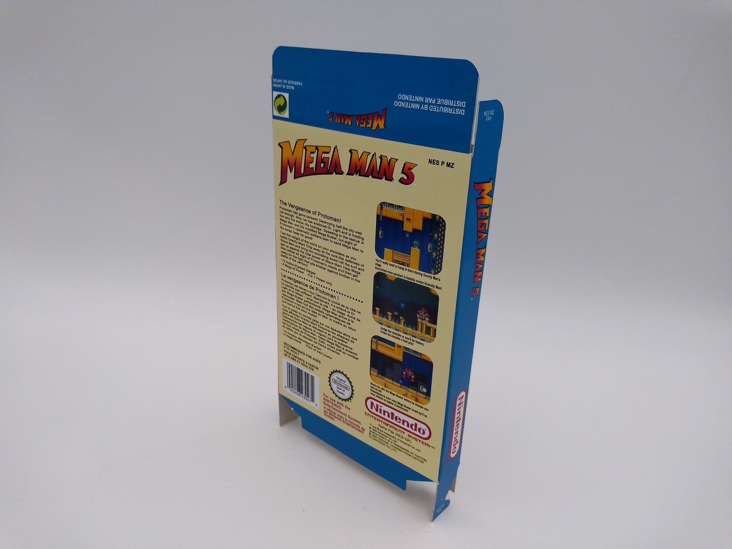 Mega Man 5 - Box only - NES - NTSC or PAL - thick cardboard as in the original. Top Quality !