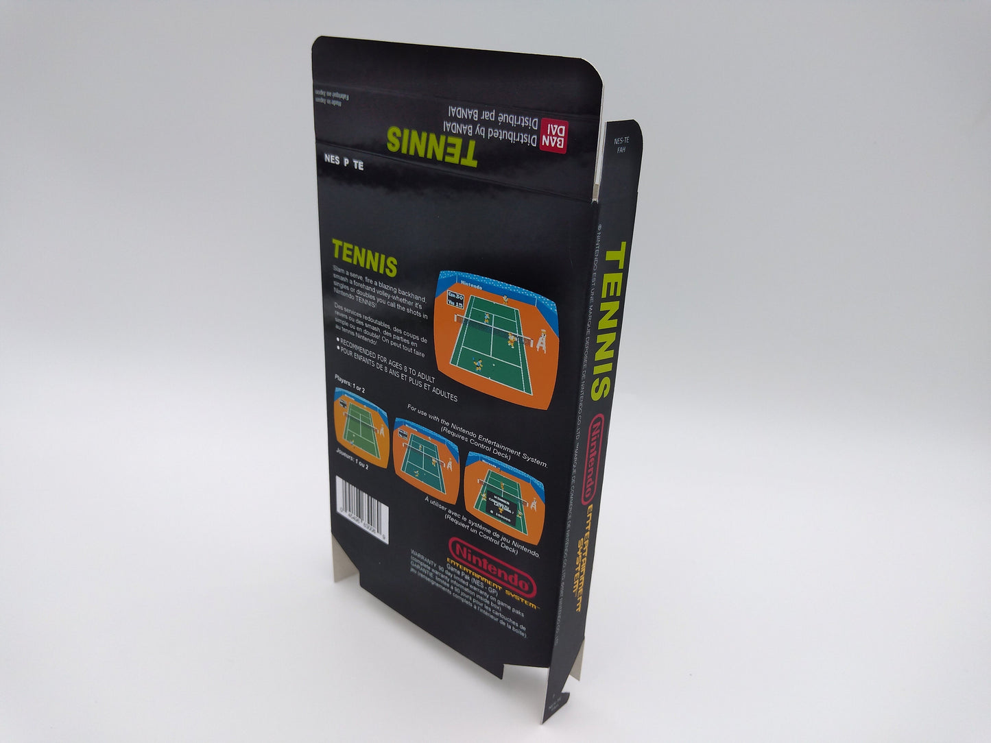 Tennis - Box only - NES - NTSC or PAL - thick cardboard as in the original. Top Quality !