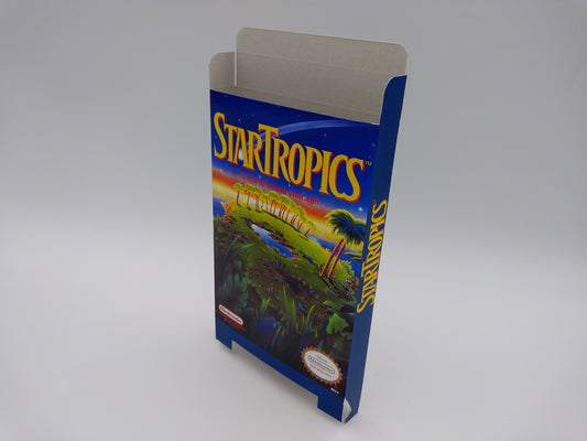 StarTropics - Box Replacement, Dust Cover, Block - NES - thick cardboard as in the original. Top Quality !