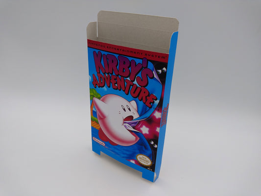 Kirby's Adventure - Box Replacement, Dust Cover, Block - NES - NTSC or PAL - thick cardboard as in the original. Top Quality !