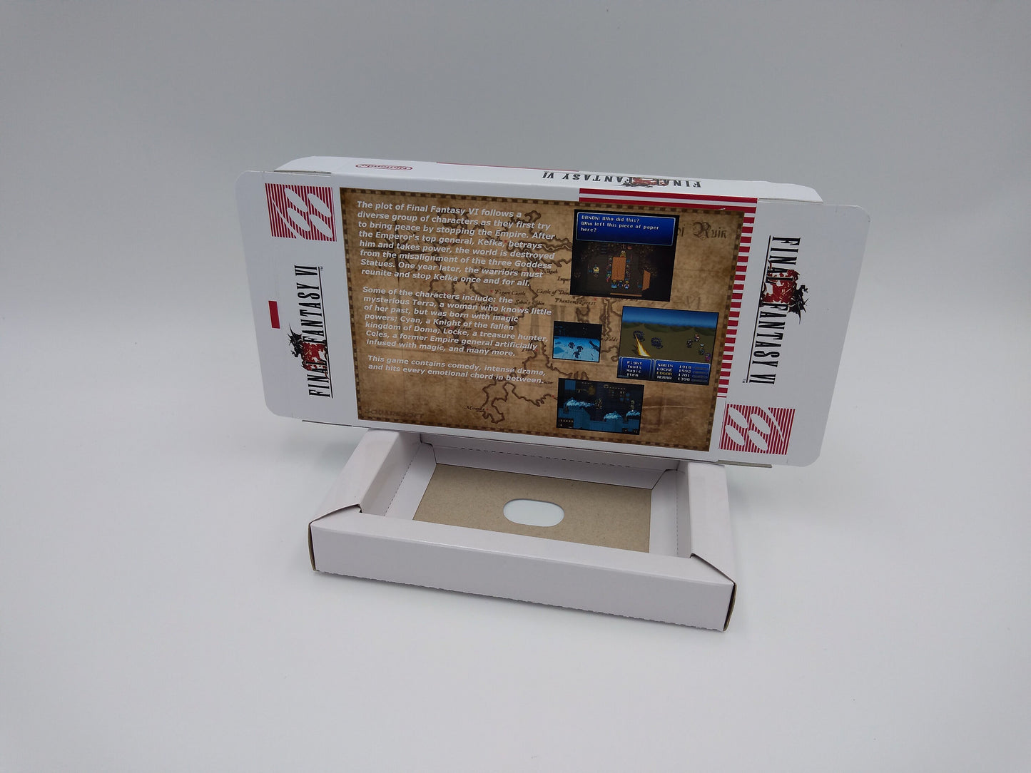 Final Fantasy VI - box with inner tray option - SNES - thick cardboard as in the original. Top Quality !!