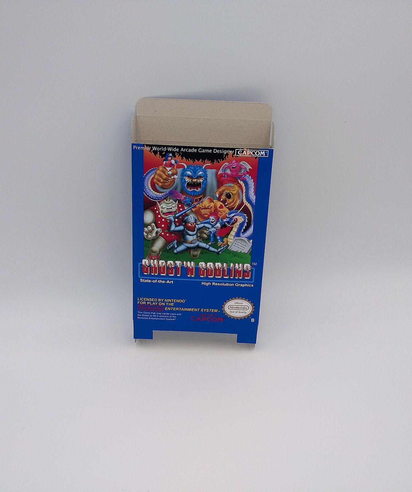 Ghosts 'N Goblins - Box only - NES - thick cardboard as in the original. Top Quality !