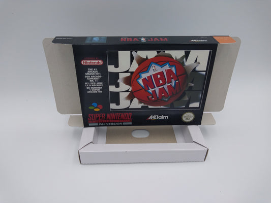 NBA JAM - PAL -box with inner tray option - Snes - thick cardboard as in the original. Top Quality !!