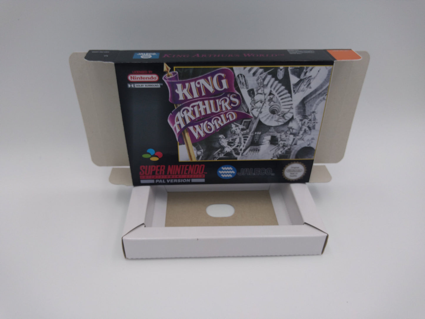 King Arthur's World - box with inner tray option - PAL or NTSC region - Super Nintendo/ SNES- thick cardboard. Top Quality !!