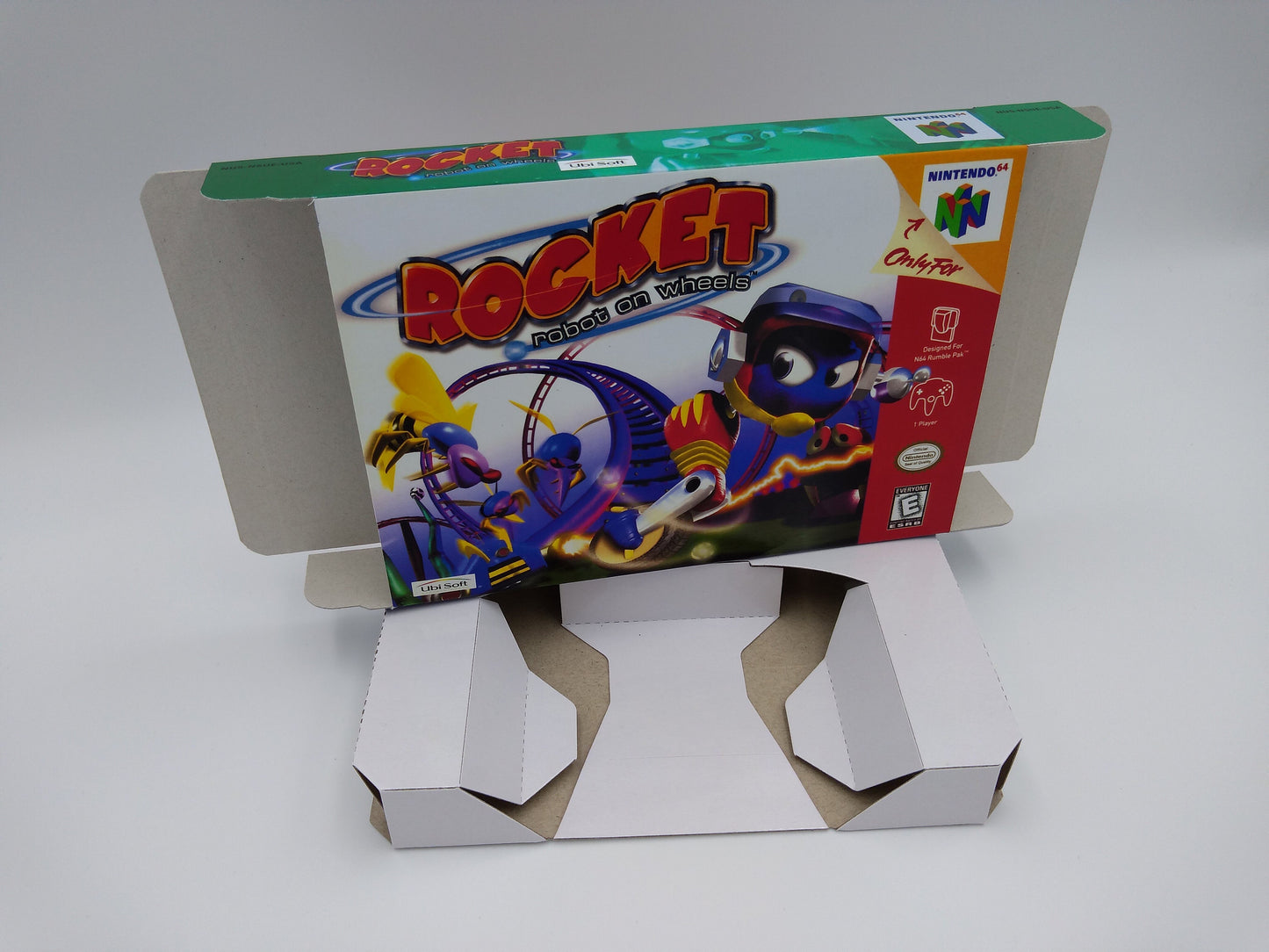 Rocket Robot on Wheels - box with inner tray option - PAL or NTSC - Nintendo 64/ N64 - thick cardboard as in the original. Top Quality !!