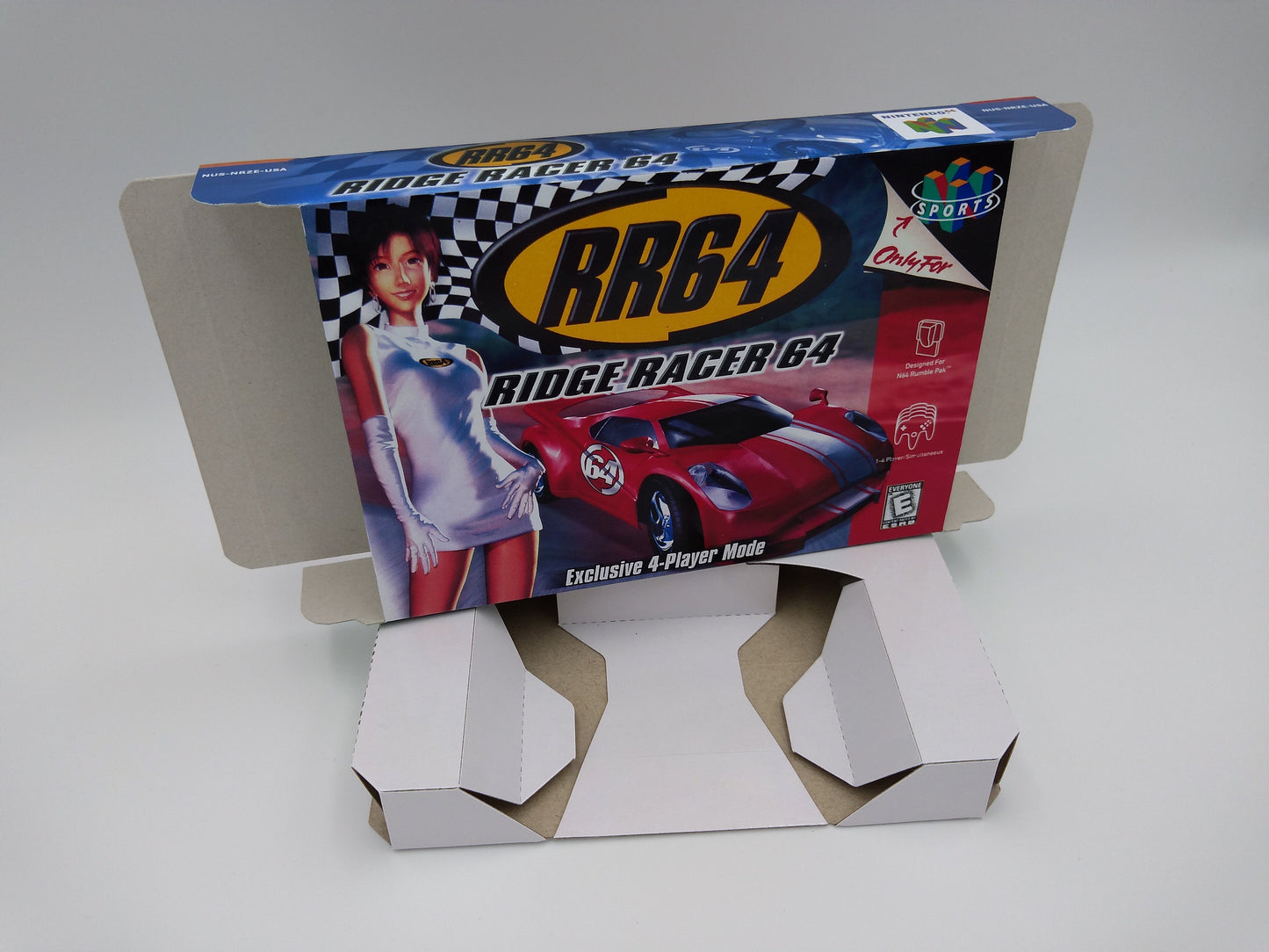 Ridge Racer 64 - box with inner tray option - NTSC or PAL - Nintendo 64 - thick cardboard. Top Quality !!