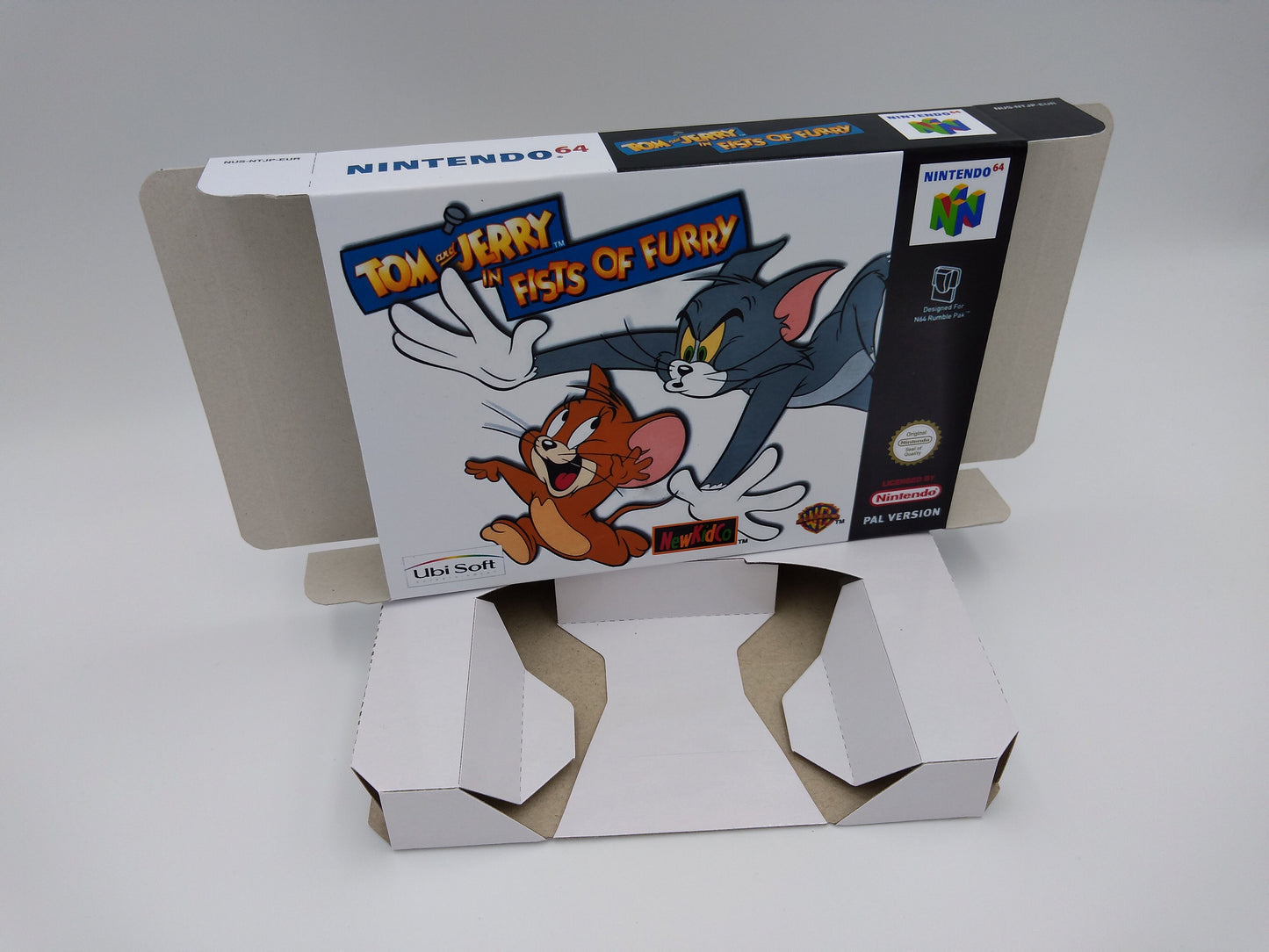 Tom and Jerry in Fists of Furry - box with inner tray option - Nintendo 64 - thick cardboard. Top Quality !!