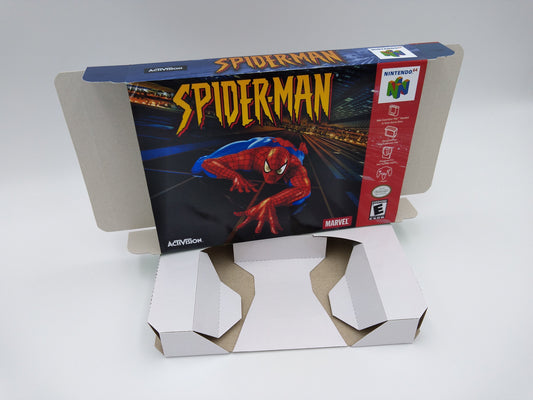 Spider-Man - box with inner tray option - NTSC - Nintendo 64 - thick cardboard. Top Quality !!