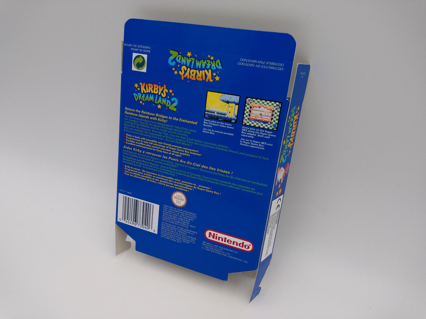 Kirby's Dream Land 2 - GameBoy - box with inner tray option - PAL or NTSC - thick cardboard. Top Quality !!