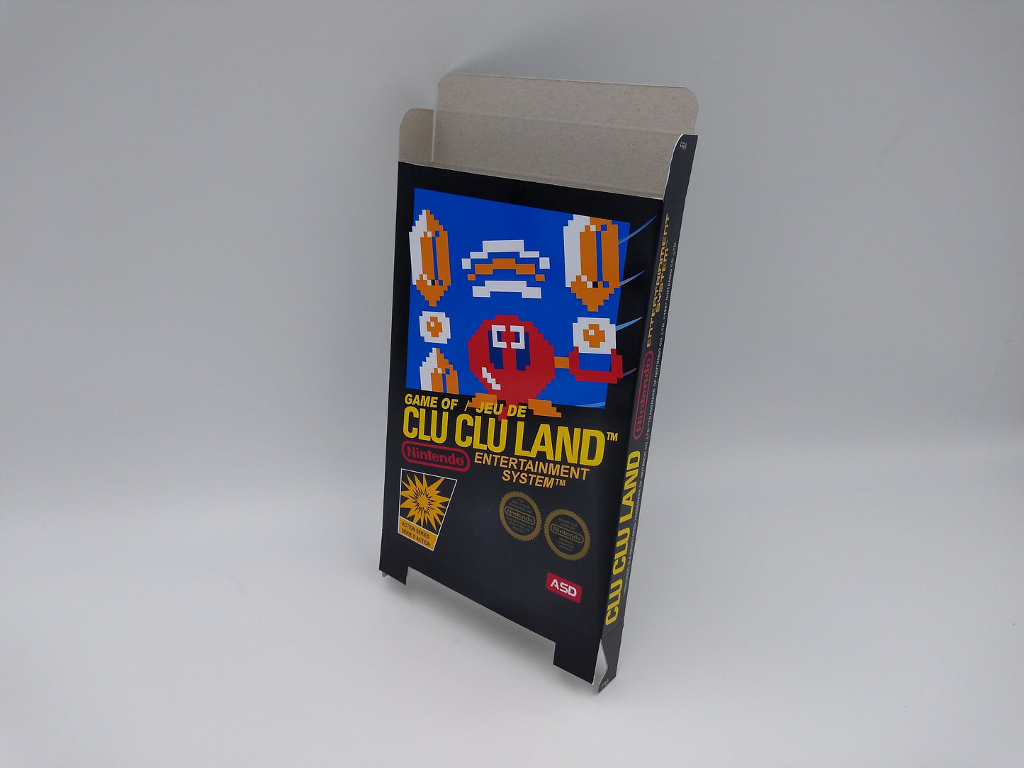 Clu Clu Land - Box only - NES - PAL or NTSC - thick cardboard as in the original. Top Quality !