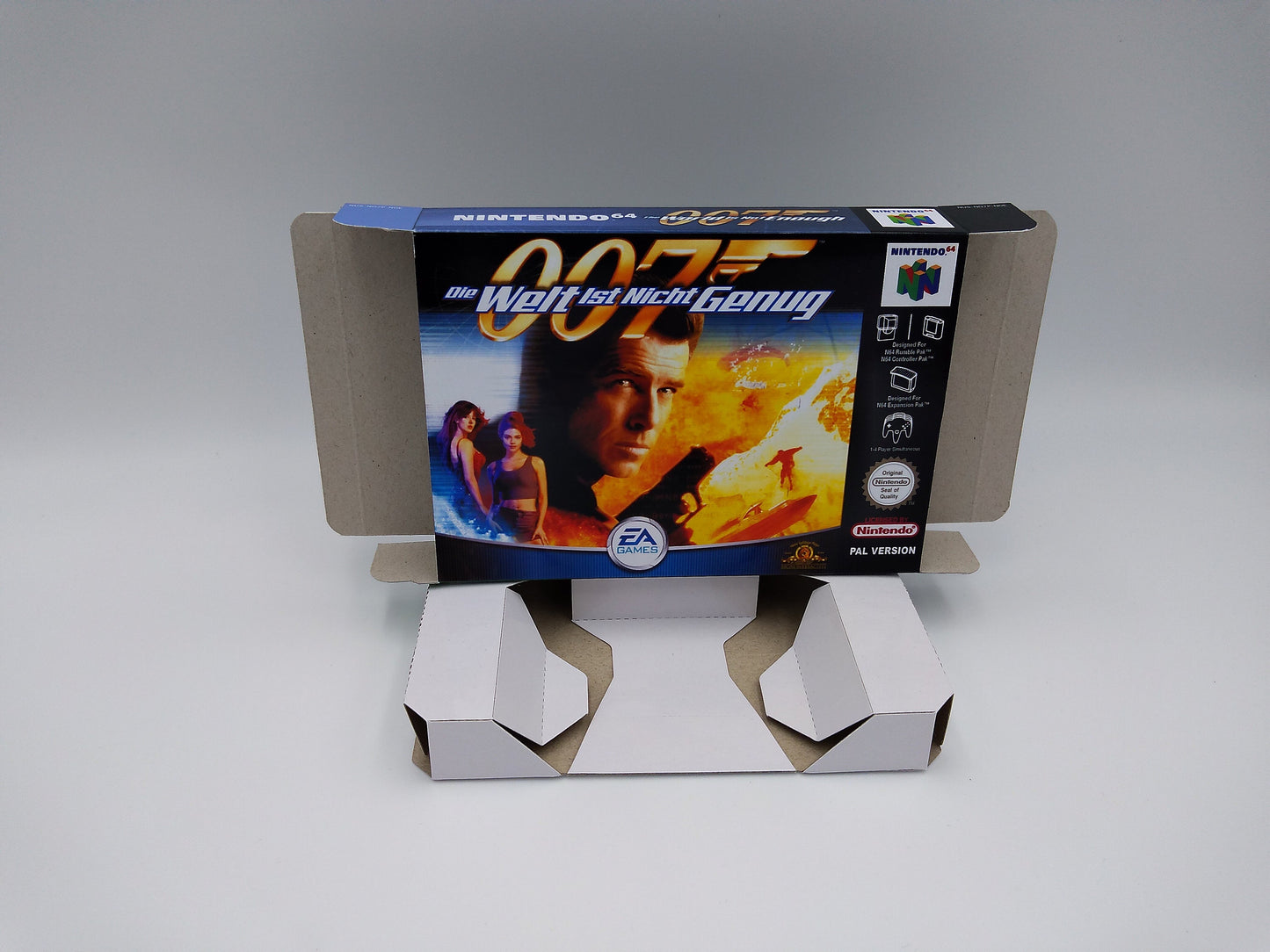 007 The World is not Enough - Box with inner tray option - PAL - Nintendo 64/ N64 - thick cardboard. Top Quality !!