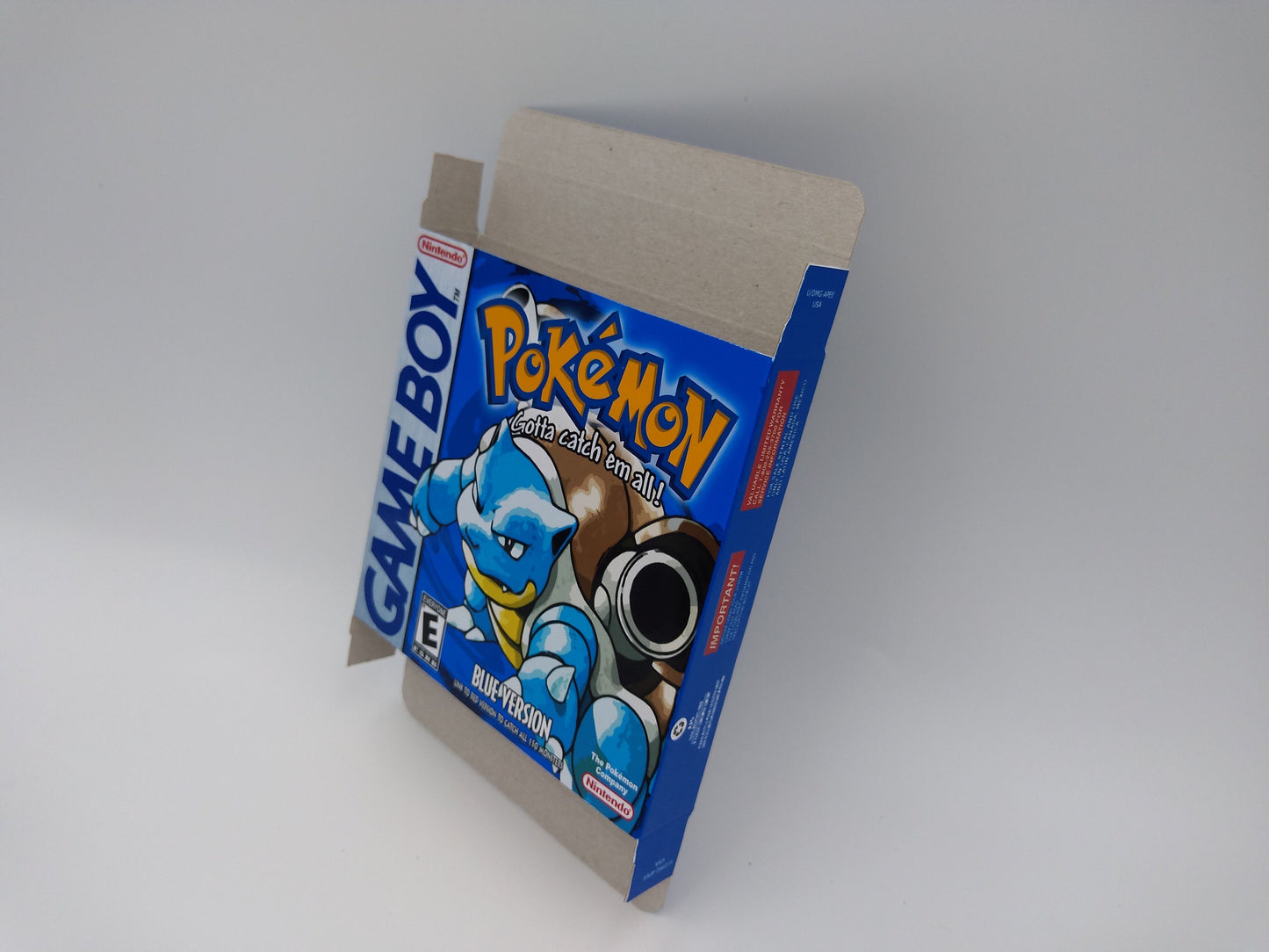 Pokemon Blue - Replacement Box, Manual, Tray - NTSC, PAL or Australian Pal - Game Boy/ GB - thick cardboard. Top Quality !!