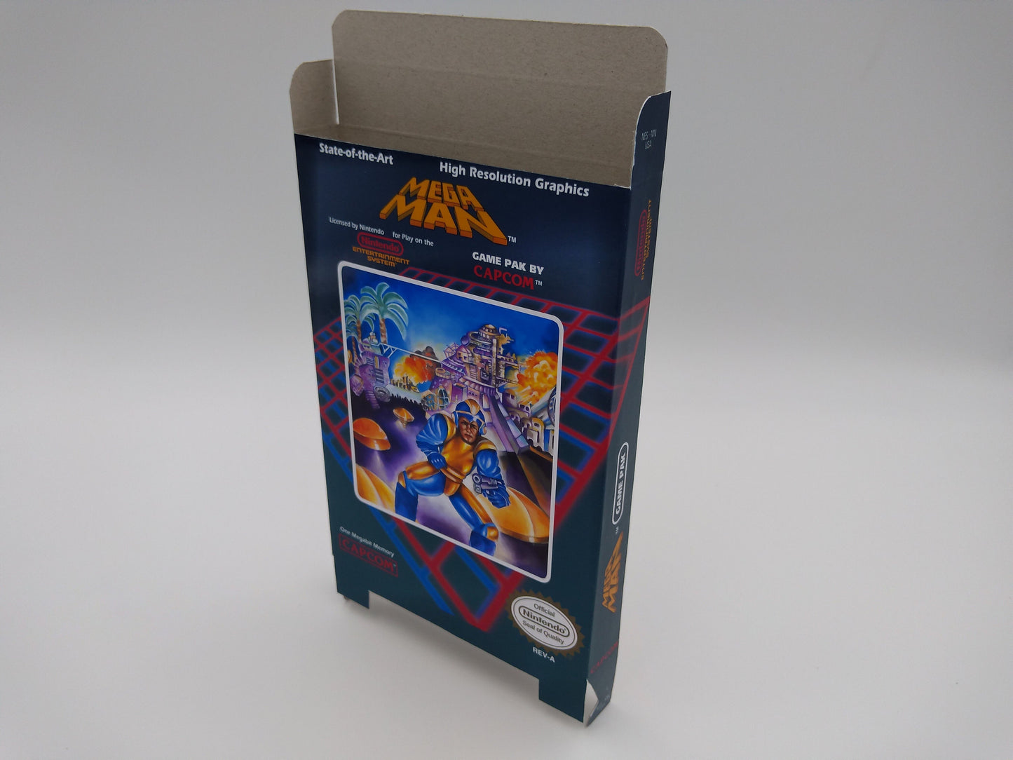 Mega Man - NES - box replacement only - NTSC or PAL -  thick cardboard as in the original. Top Quality !