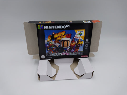 Bomberman 64 - box with inner tray option - PAL - Nintendo 64/ N64 - thick cardboard as in the original. Top Quality !!