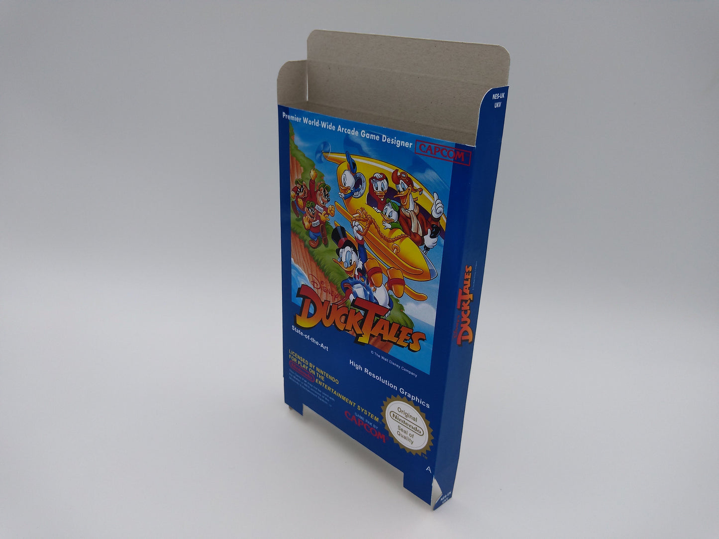 Duck Tales - Box Replacement, Dust Cover, Block - NES - NTSC or PAL - thick cardboard as in the original. Top Quality !