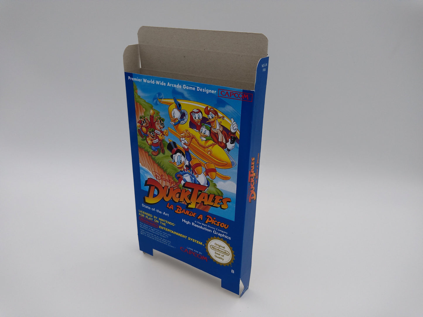 Duck Tales - Box Replacement, Dust Cover, Block - NES - NTSC or PAL - thick cardboard as in the original. Top Quality !