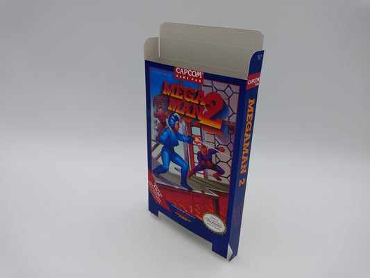 Mega Man 2 - PAL or NTSC - NES - box replacement only - thick cardboard as in the original. Top Quality !