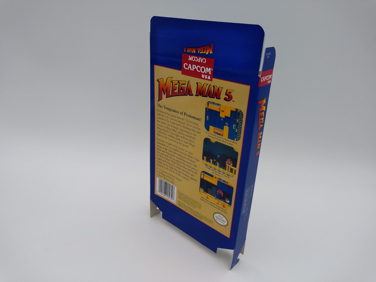 Mega Man 5 - Box only - NES - NTSC or PAL - thick cardboard as in the original. Top Quality !